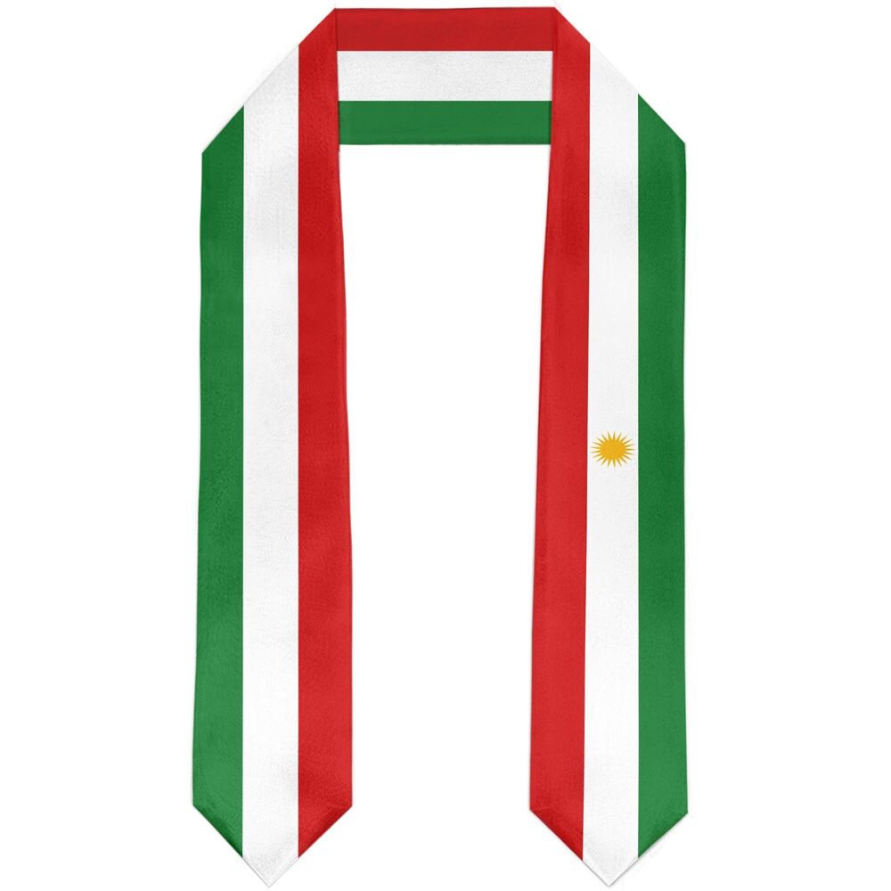 6431 Kurdistan Flag Graduation Stole Satin Sash Scarf for Study Aboard